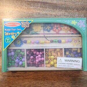 Melissa & Doug Flower Power Jewelry Bead Kit Wooden Ages 4+ New Sealed
